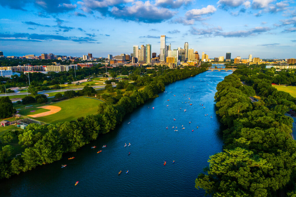Aerial photo of a city